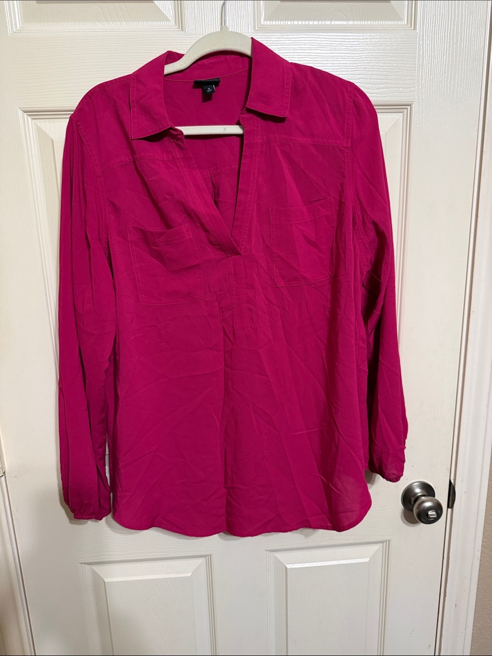 torrid Bright Fuchsia V-Neck Collared Blouse